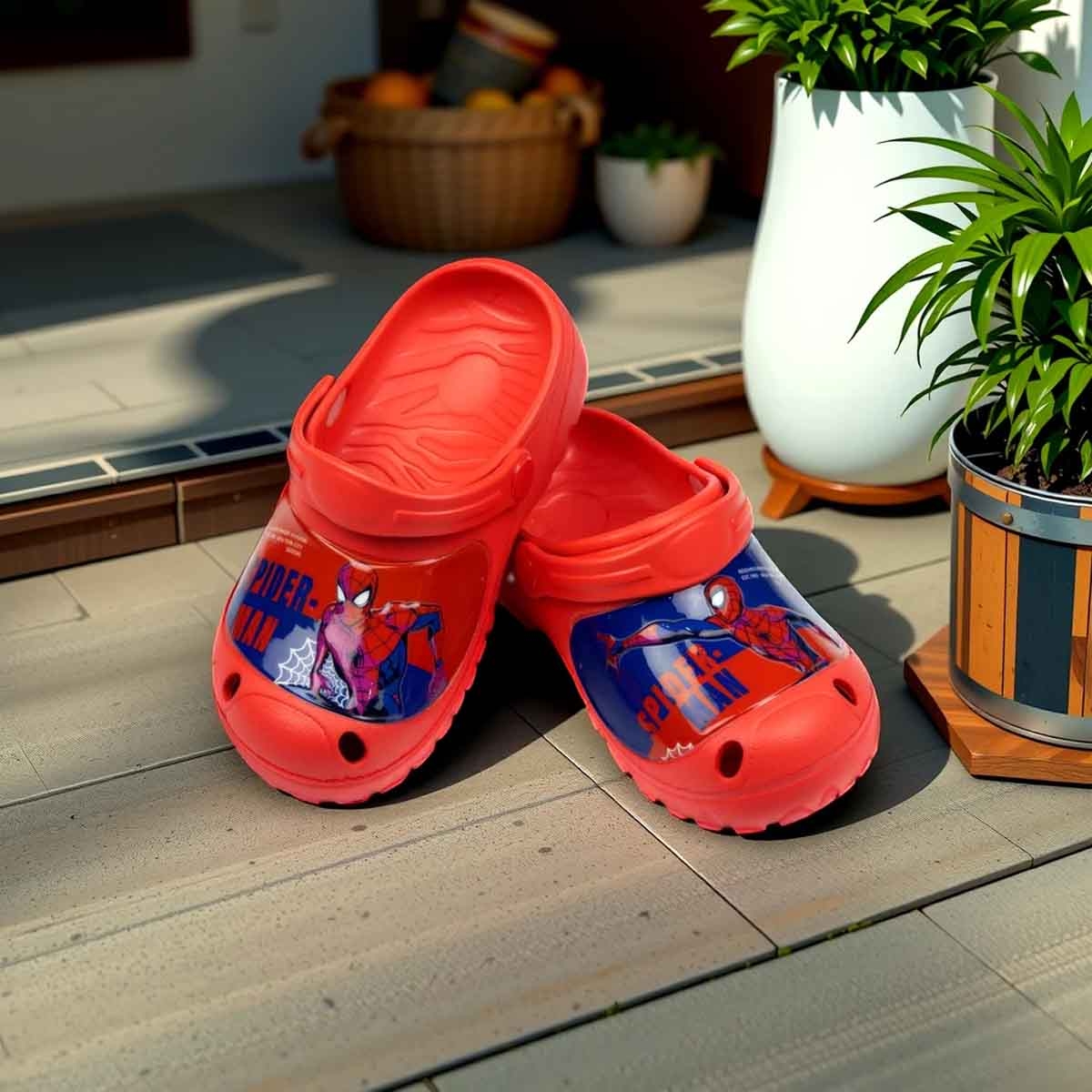 Spiderman EU Red Water-Friendly & Comfortable Slip-On Sandals Kids Klogs Boys