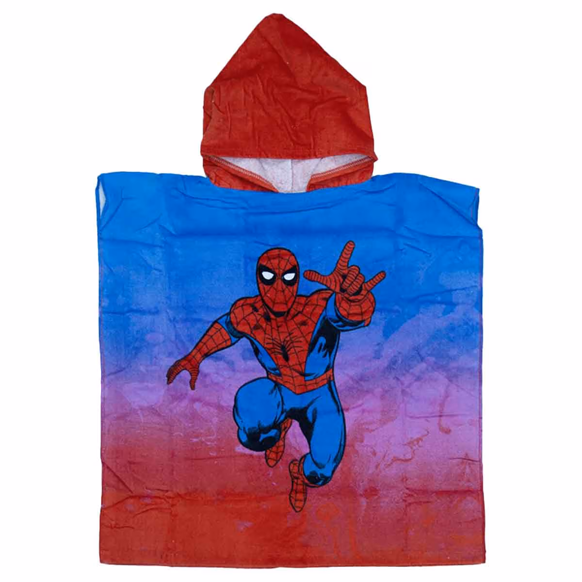 Spiderman 100% Cotton Soft & Absorbent Hooded Poncho Kids Towel Boys, 3-4 Years