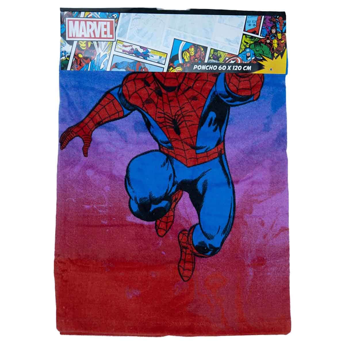 Spiderman 100% Cotton Soft & Absorbent Hooded Poncho Kids Towel Boys, 3-4 Years