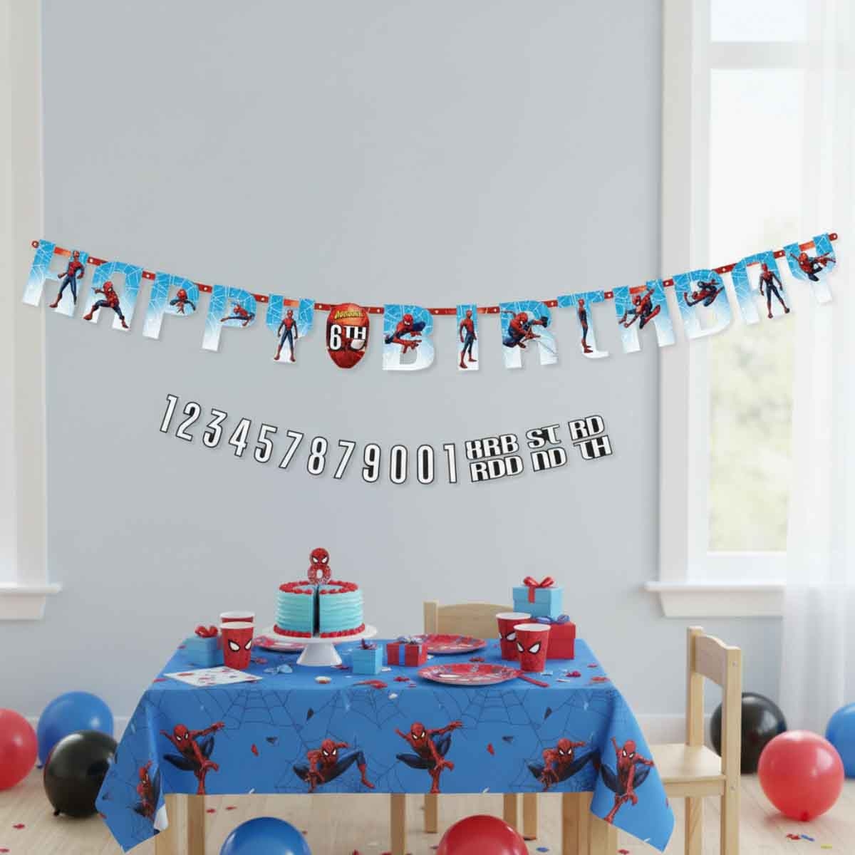 Spider-Man Webbed Add-An-Age Jumbo Letter Banner
