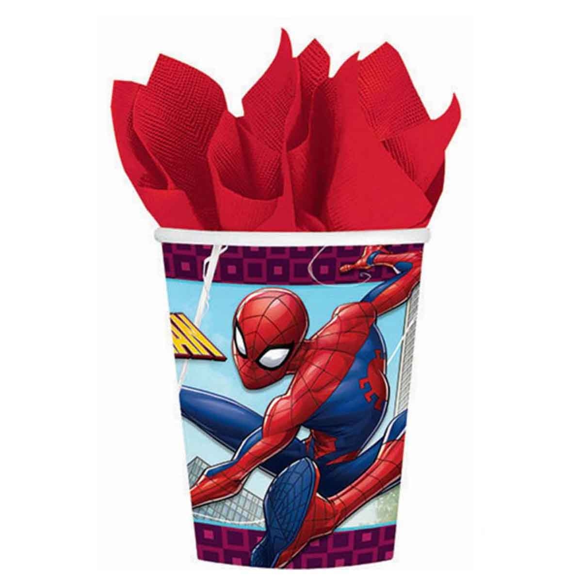 Spider-Man 8-Piece 9oz Webbed Paper Cup Set