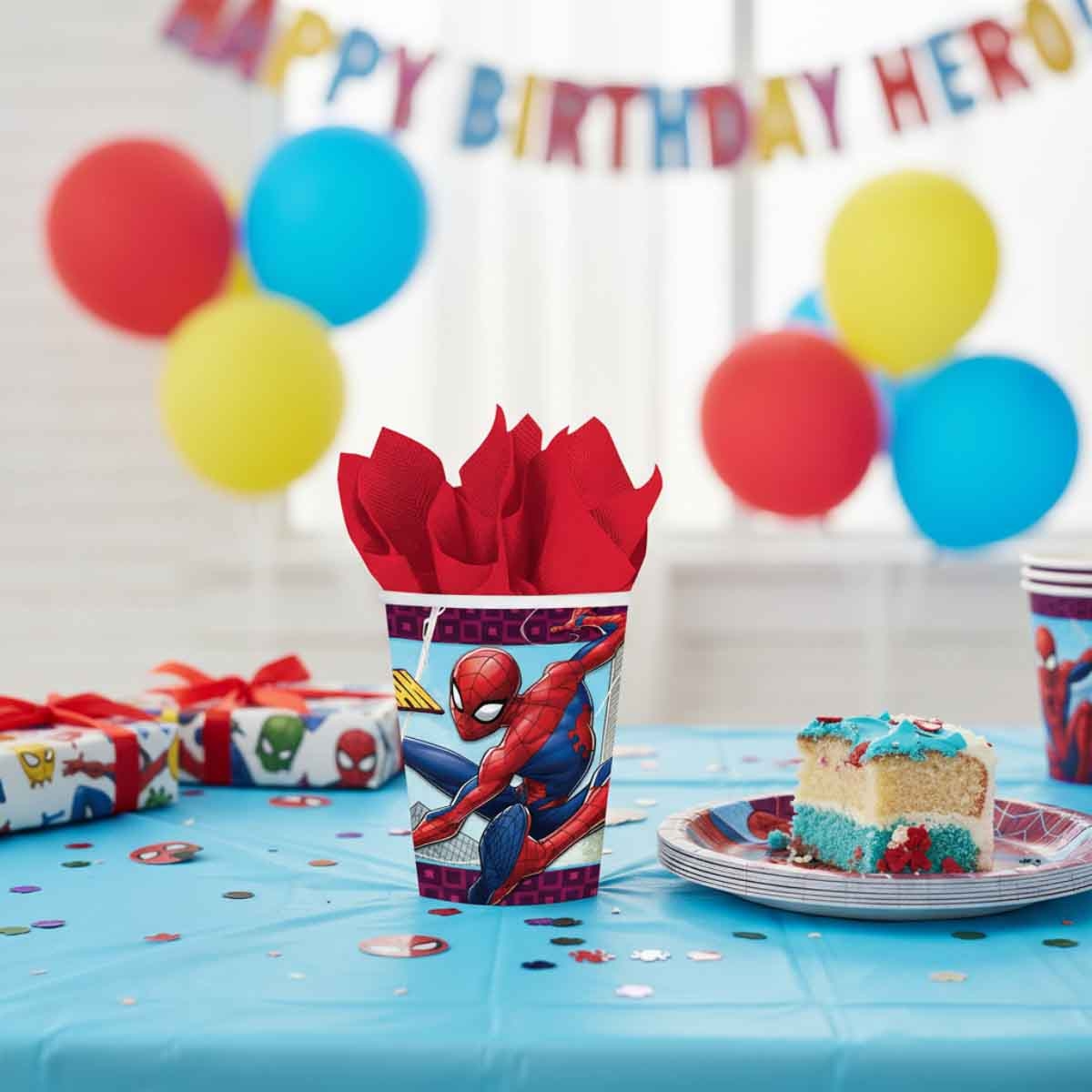 Spider-Man 8-Piece 9oz Webbed Paper Cup Set