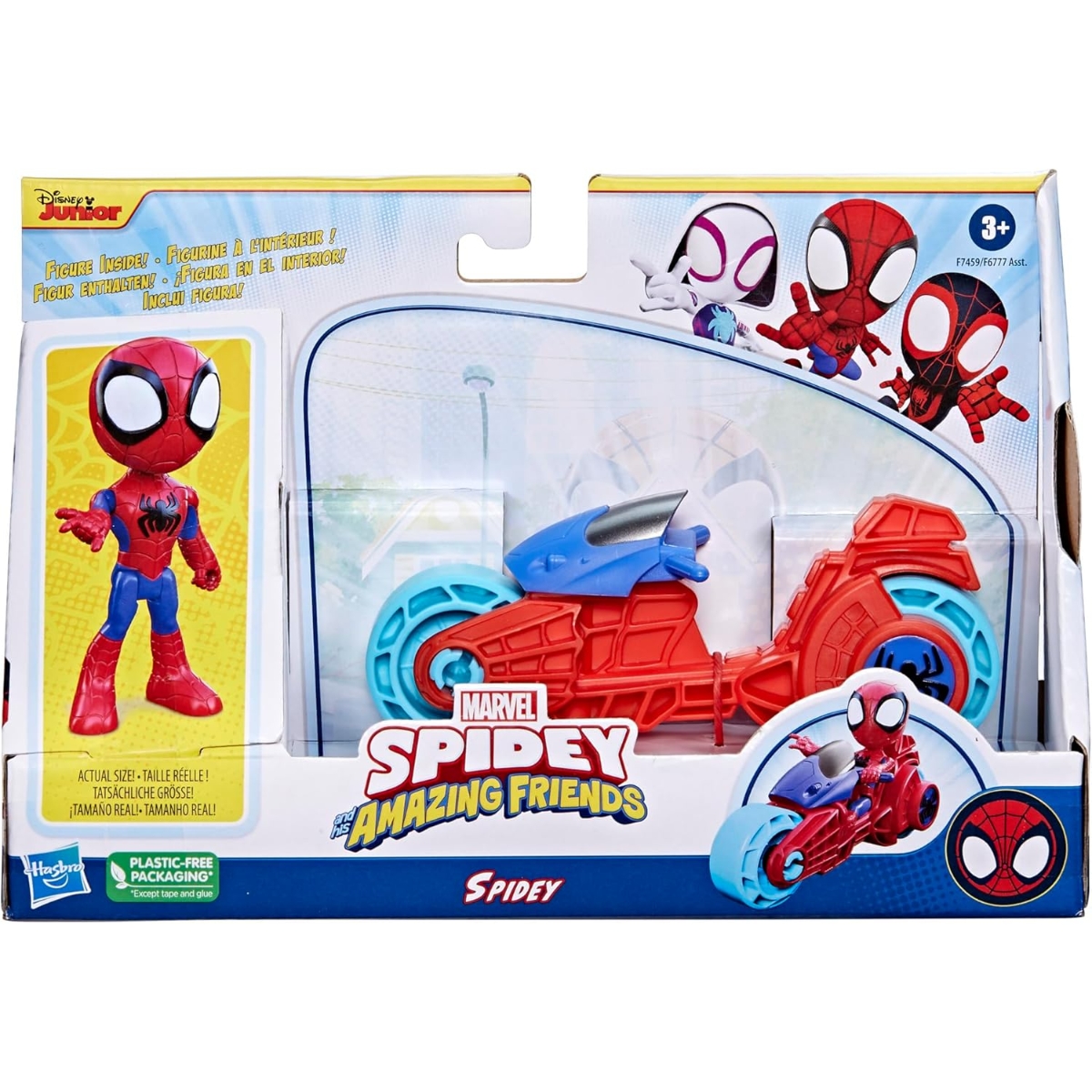 Spidey And His Amazing Friend 4″ Action Figure with Spidey Motorcycle Unisex, 3-4 Years