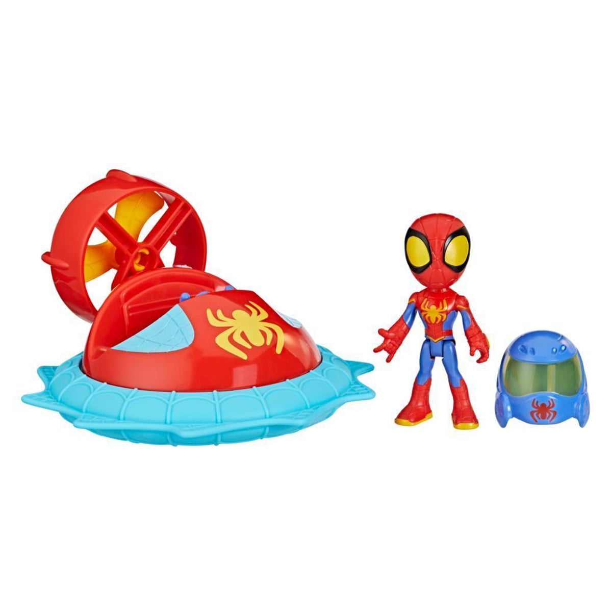 Spidey And His Amazing Friends 4″ Figure Saf Spidey Hover Spinner Playset with Vehicle Unisex, 3-4 Years