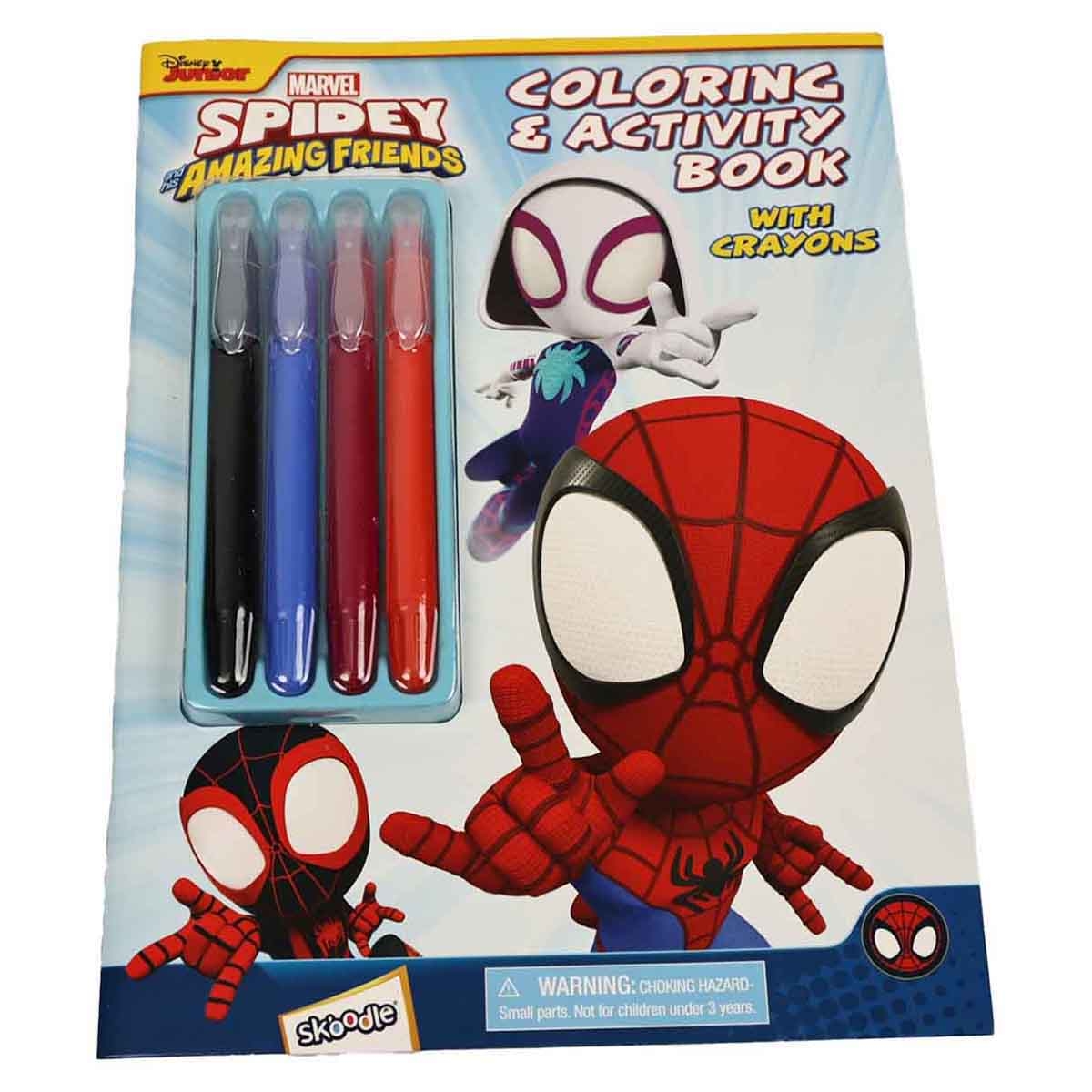 Spidey & His Amazing Friends Colouring & Activity Book with Twisted Silk Crayons Unisex, 3-4 Years