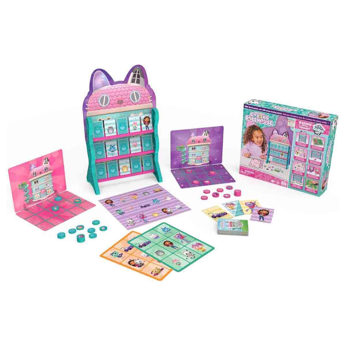 Spin Master 8 Games Under 1 Roof Gabby's Dollhouse Board Game Unisex, 5-7 Years