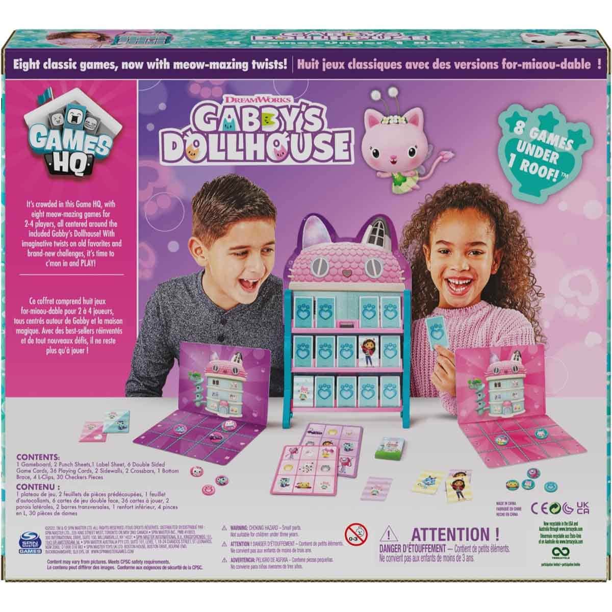 Spin Master 8 Games Under 1 Roof Gabby's Dollhouse Board Game Unisex, 5-7 Years