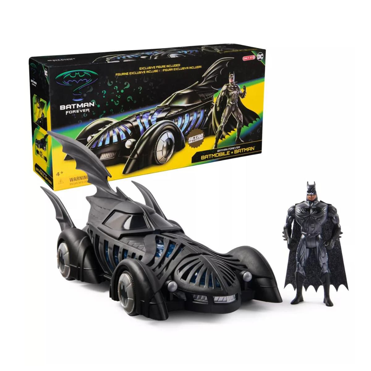 Spin Master DC Comics Batman Retro Collection Batmobile and Action Figure Playset Unisex, 5-7 Years, Pack of 2
