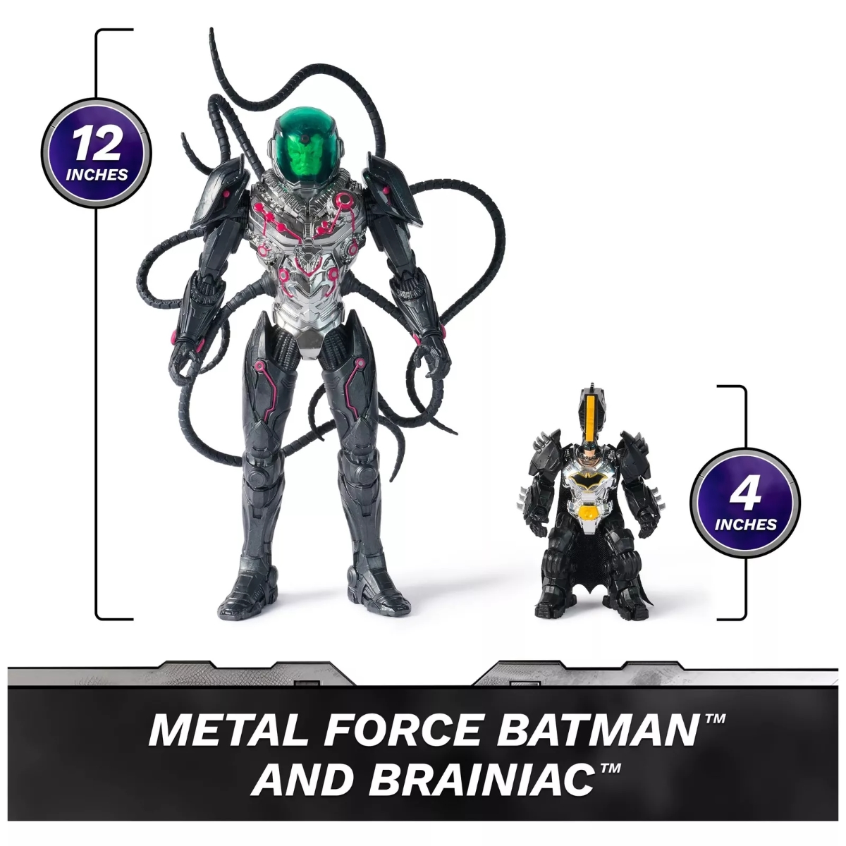 Spin Master DC Comics Metal Force Brainiac Vs. Batman Action Figure Battle Playset Unisex, 5-7 Years