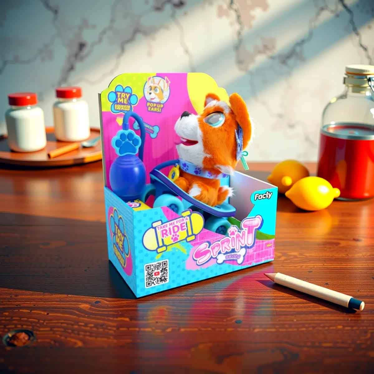 سبرنت تمثال جرو صغير سوبر ستيبل للتزلج باللون البرتقالي للأطفال من عمر 0-2 سنة