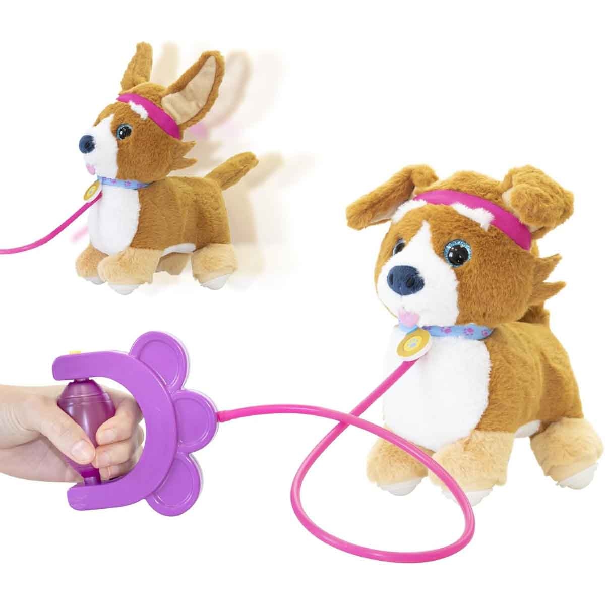 سبرنت دمية محشوة جرو كورجي مع حبل سحب للأطفال من عمر 0-2 سنة