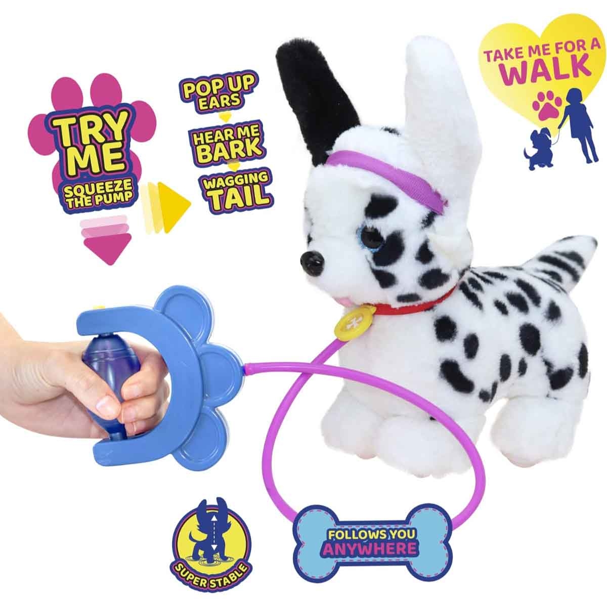 سبرنت دمية محشوة جرو دالميشن مع حبل سحب للأطفال من عمر 0-2 سنة