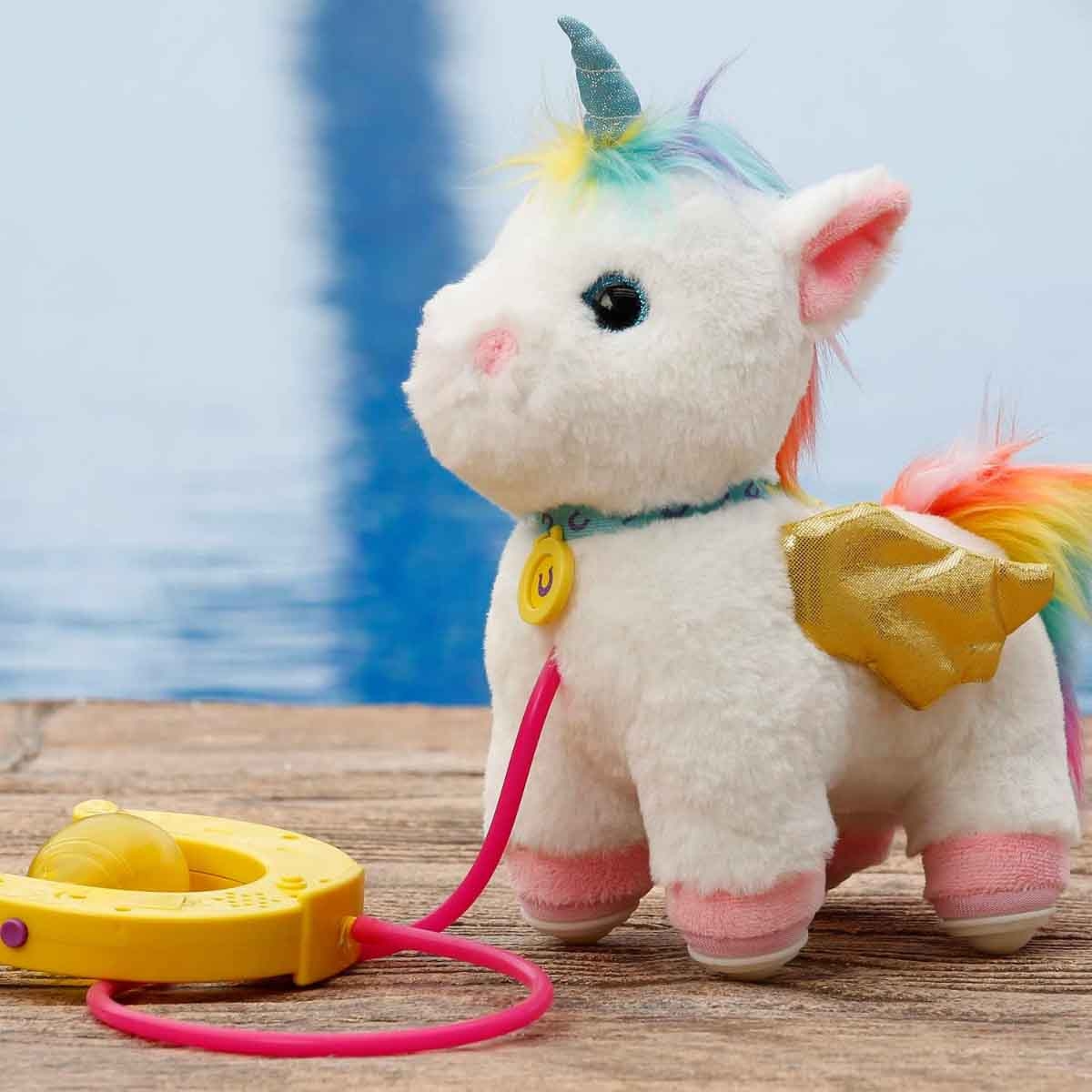 سبرنت دمية محشوة جرو كورجي لاكي يونيكورن مع حبل سحب للأطفال من عمر 0-2 سنة