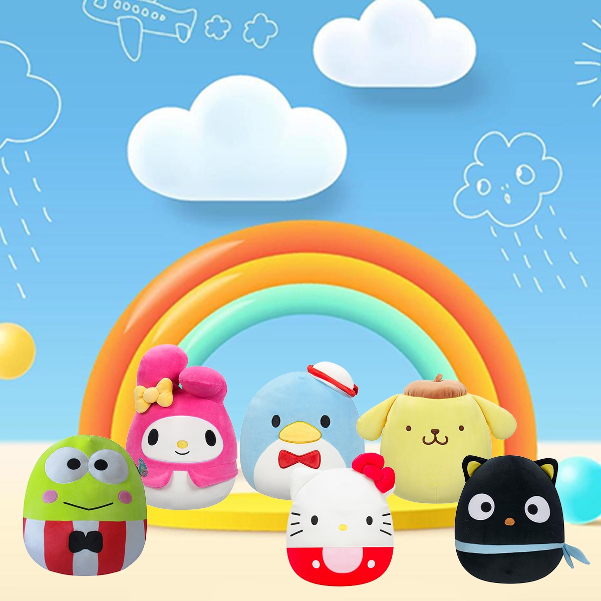 Squishmallows 10″ Sanrio Core Assorted Plush Toy Unisex, 3-4 Years