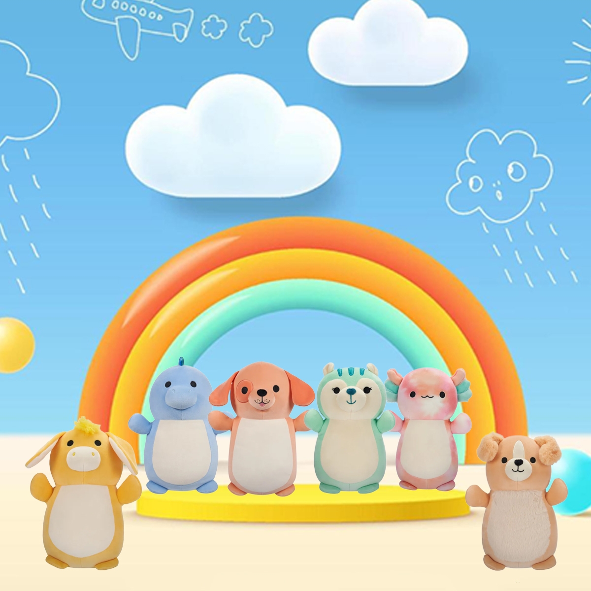 سكويشمالوز 10 إنش هاجميز ناعم دمية محشوة منوعة للجنسين، 3-4 سنوات