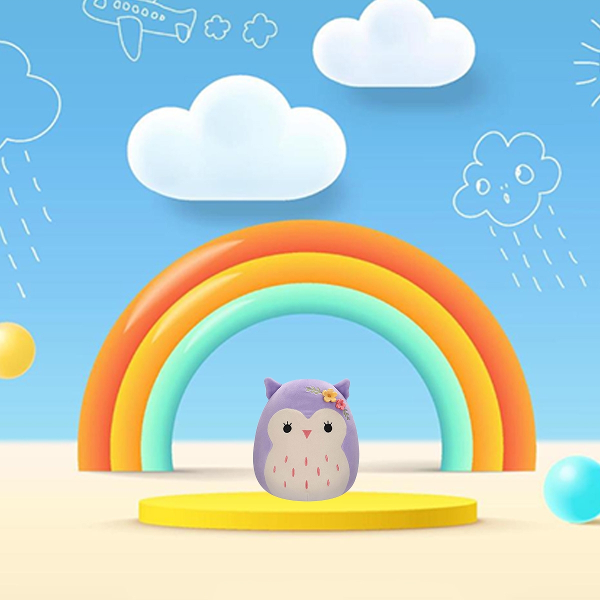 سكويشمالوز لعبة محشوة 12 إنش، هولي البومة، للجنسين، من عمر 3 إلى 4 سنوات