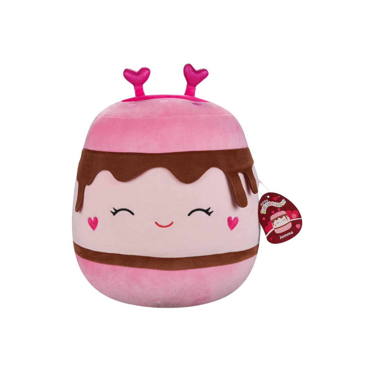 Squishmallows 12″ Jemma - Pink S'mores with Closed Eyes and Heart Headband Medium Plush Toy Unisex, 3-4 Years