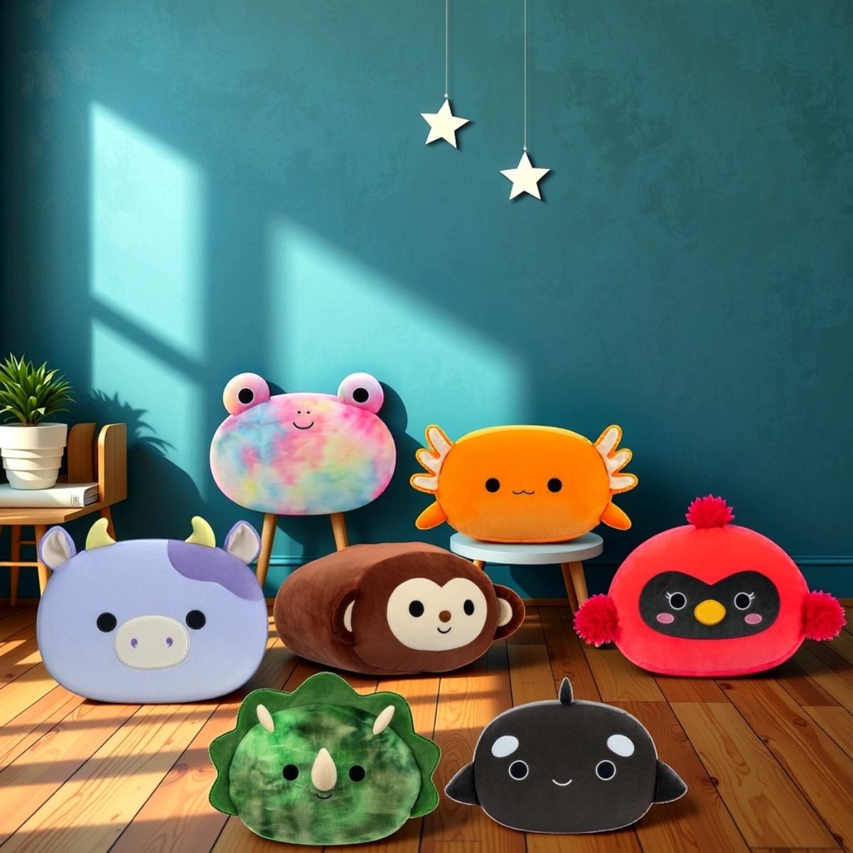 سكويشمالوز لعبة محشوة قابلة للتكديس 12 إنش، متوسطة الحجم، متنوعة، للجنسين، من عمر 3 إلى 4 سنوات