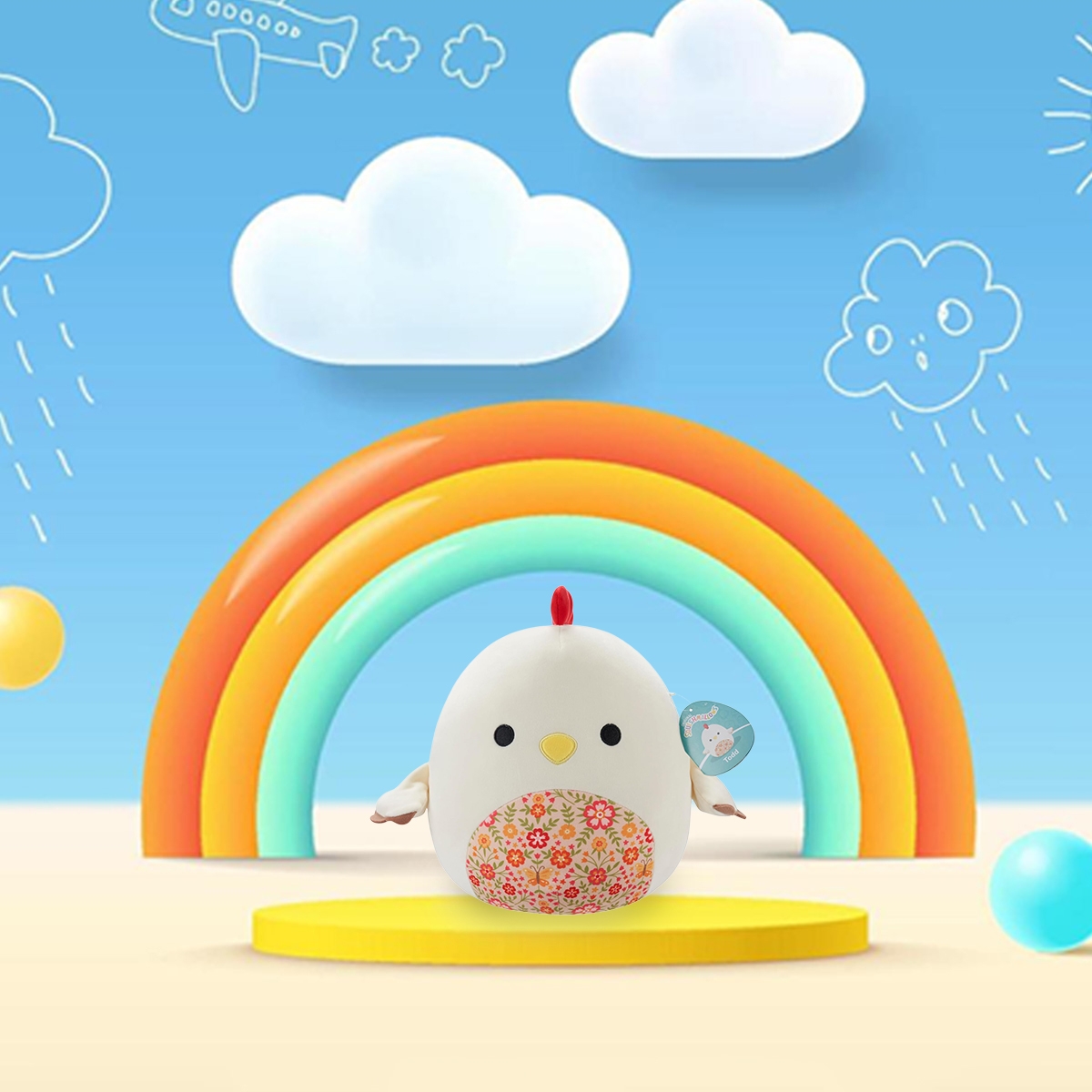 Squishmallows 12″ Todd the Rooster Plush Toy Unisex, 3-4 Years