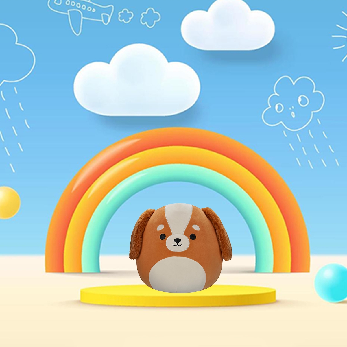 سكويشمالوز لعبة محشوة 12 إنش، إيزابيل الكلب الإسباني، للجنسين، من عمر 3 إلى 4 سنوات