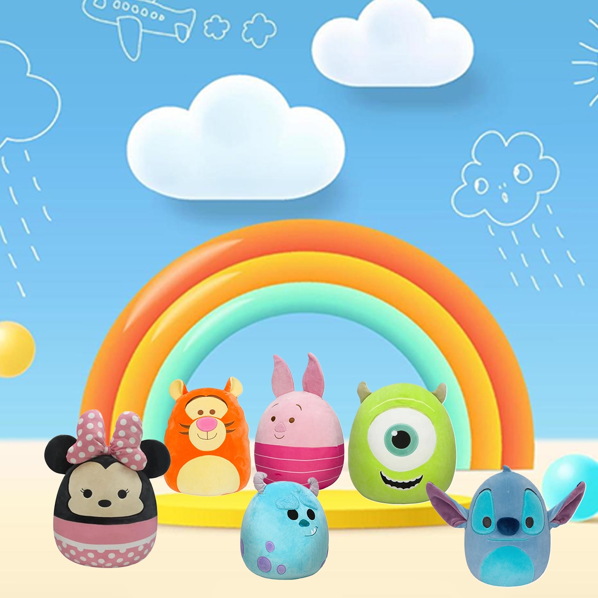 Squishmallows 14″ Disney Assorted Plush Toy Unisex, 3-4 Years