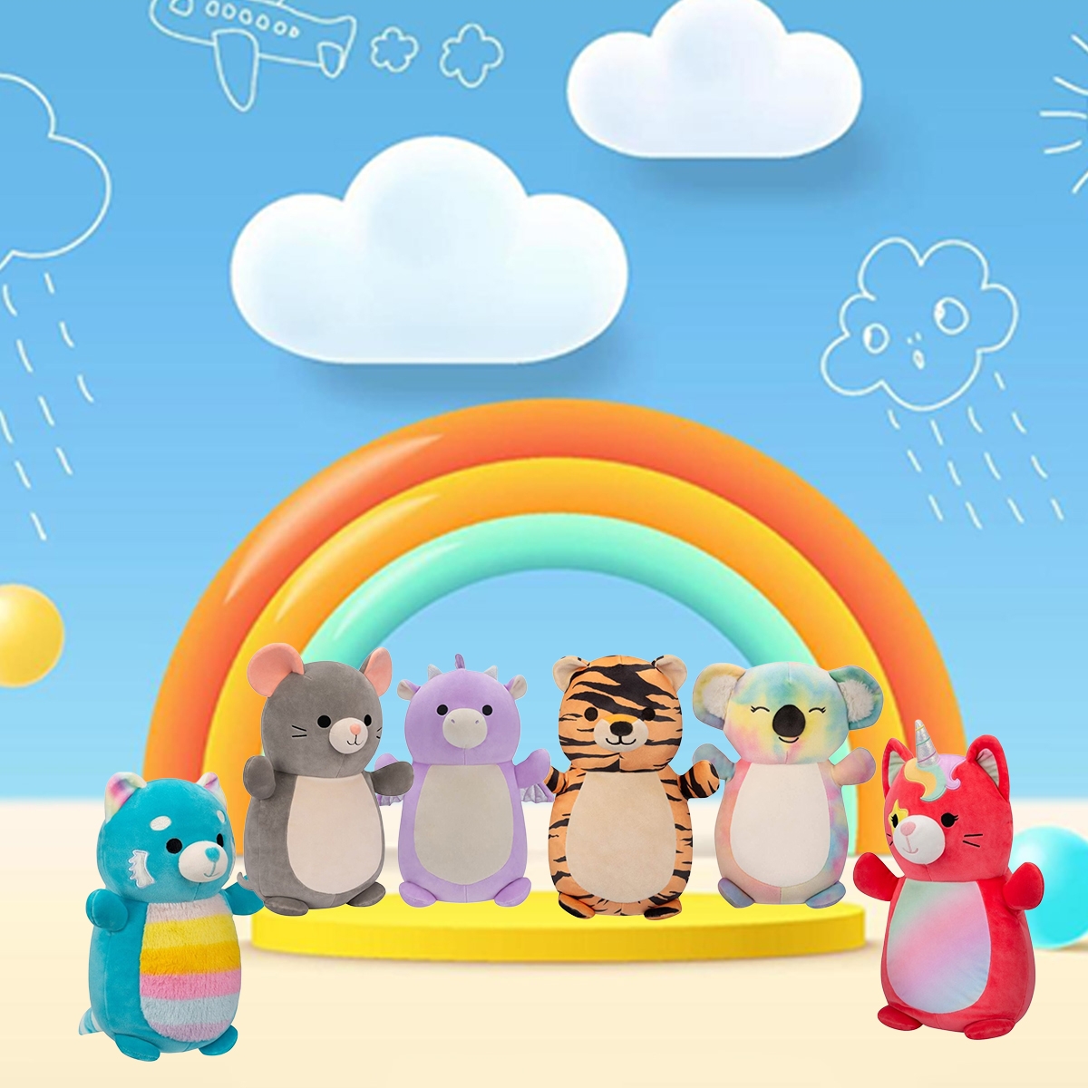 سكويشمالوز 14 إنش هاجميز دمية محشوة منوعة للجنسين، 3-4 سنوات