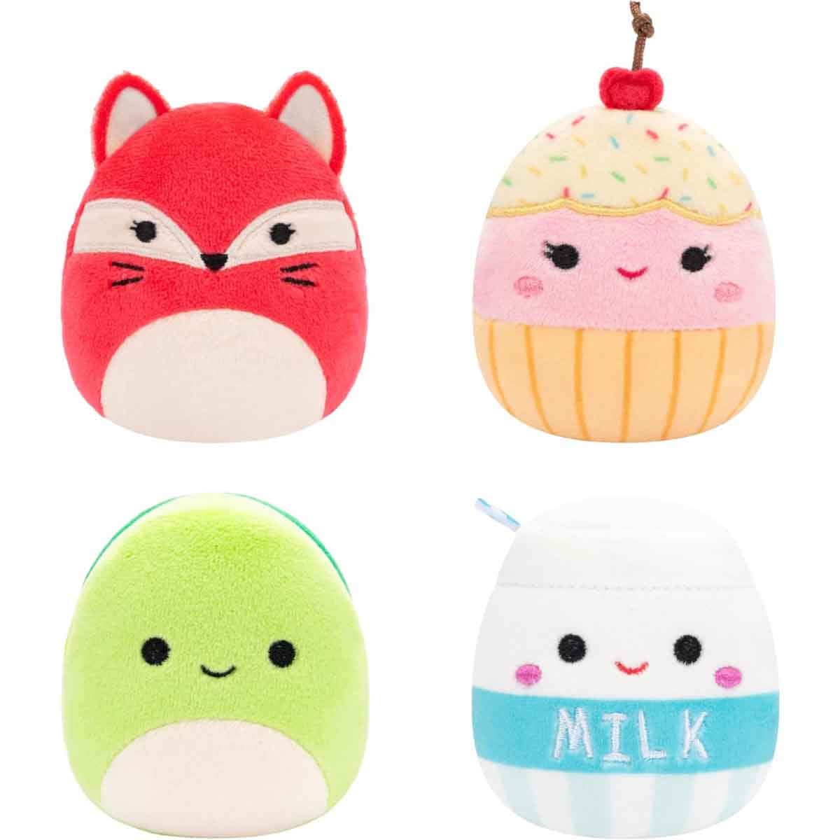 Squishmallows 2.5" Durable and strong Character Plush Toy Unisex, 3-4 Years, Pack of 4