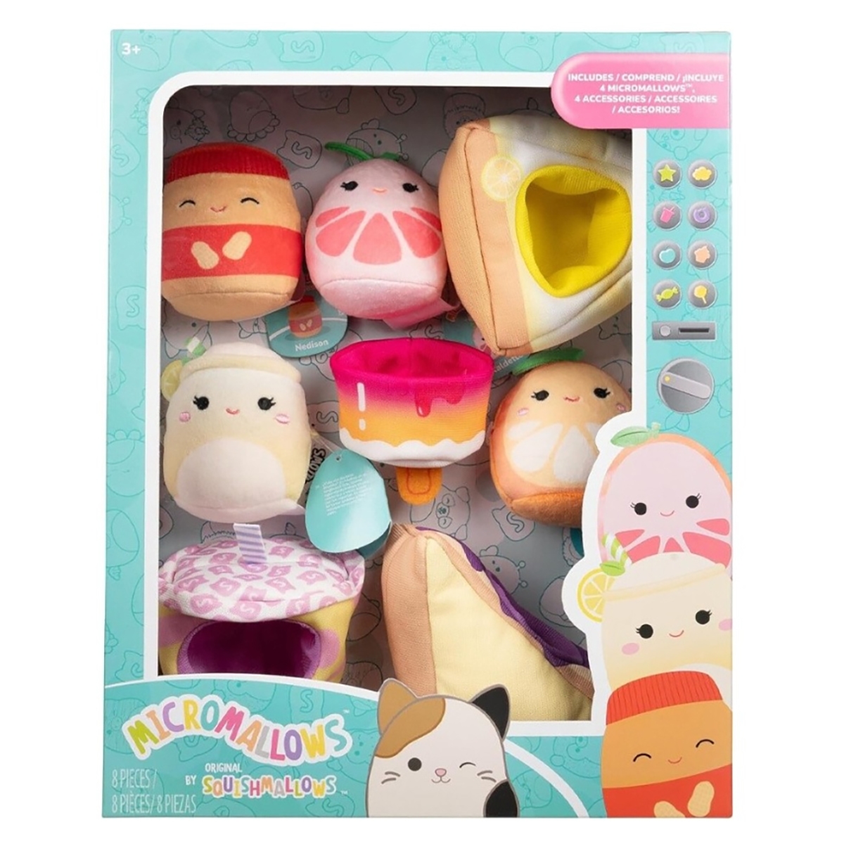 Squishmallows 2.5" Micromallows Delux Snack Machine Plush Toy Set with Accessory Unisex, 3-4 Years