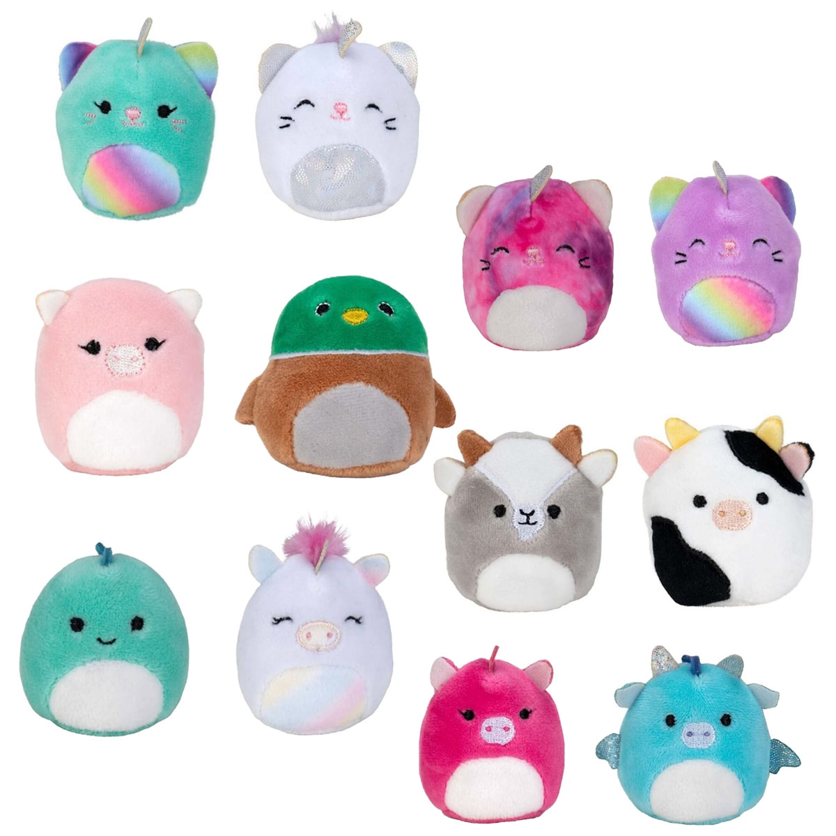 Squishmallows 2″ Squishville Mystery Unicorn Assorted Plush Toy Toddler, 0-2 Years, Pack of 4