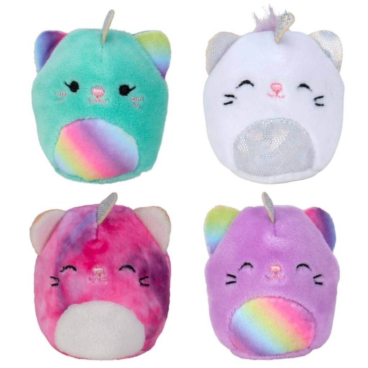Squishmallows 2″ Squishville Mystery Unicorn Assorted Plush Toy Toddler, 0-2 Years, Pack of 4