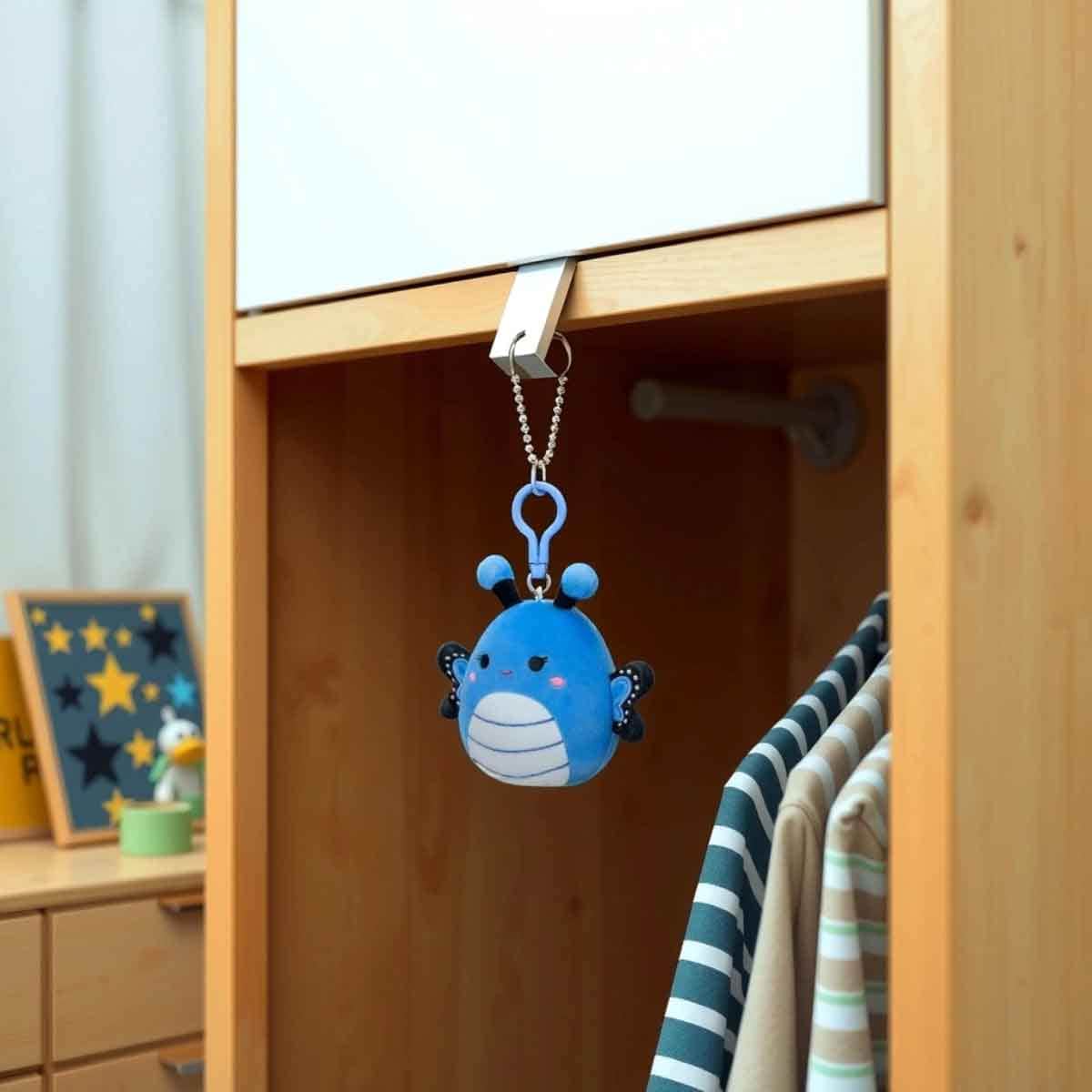 Squishmallows 3.5" Waverly Blue Butterfly & 3.5″ Lancaster the Yellow Triceratops Clip-On Plush Toy Bundle Unisex, 3-4 Years