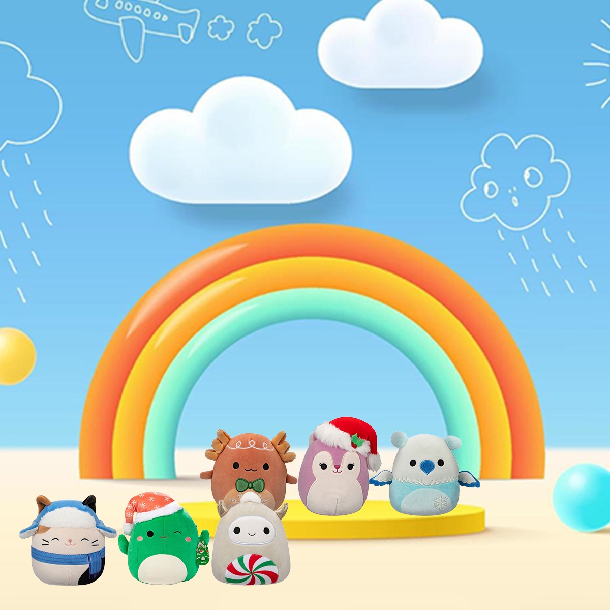 Squishmallows 5″ Xmas Assorted Plush Toy Unisex, 3-4 Years