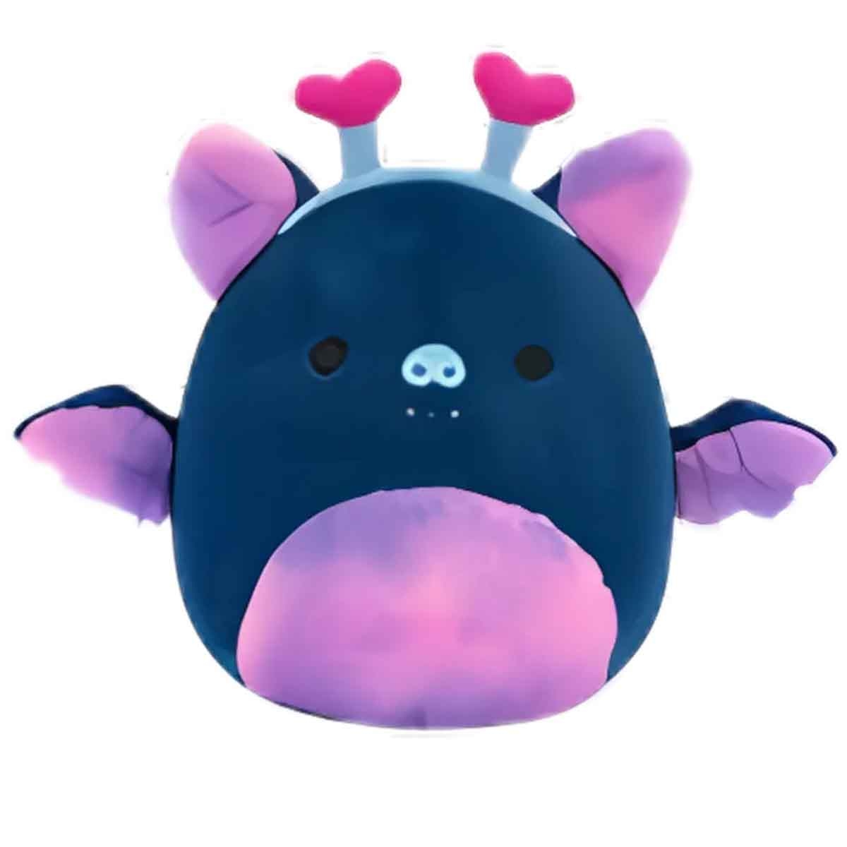 Squishmallows 7.5″ Milan - Girly Goth Navy Blue Fruit Bat with Fuzzy Belly and Heart Headband Little Plush Toy Unisex, 3-4 Years