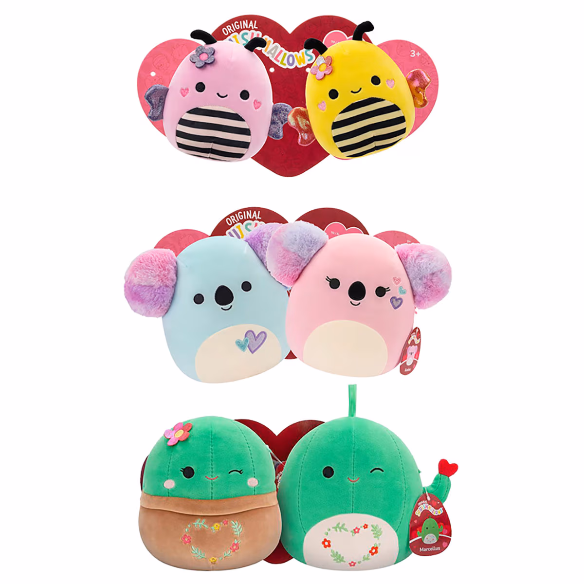 Squishmallows 7.5″ Cactus & Marcelluis Assorted Plush Toy Unisex, 3-4 Years, Pack of 2