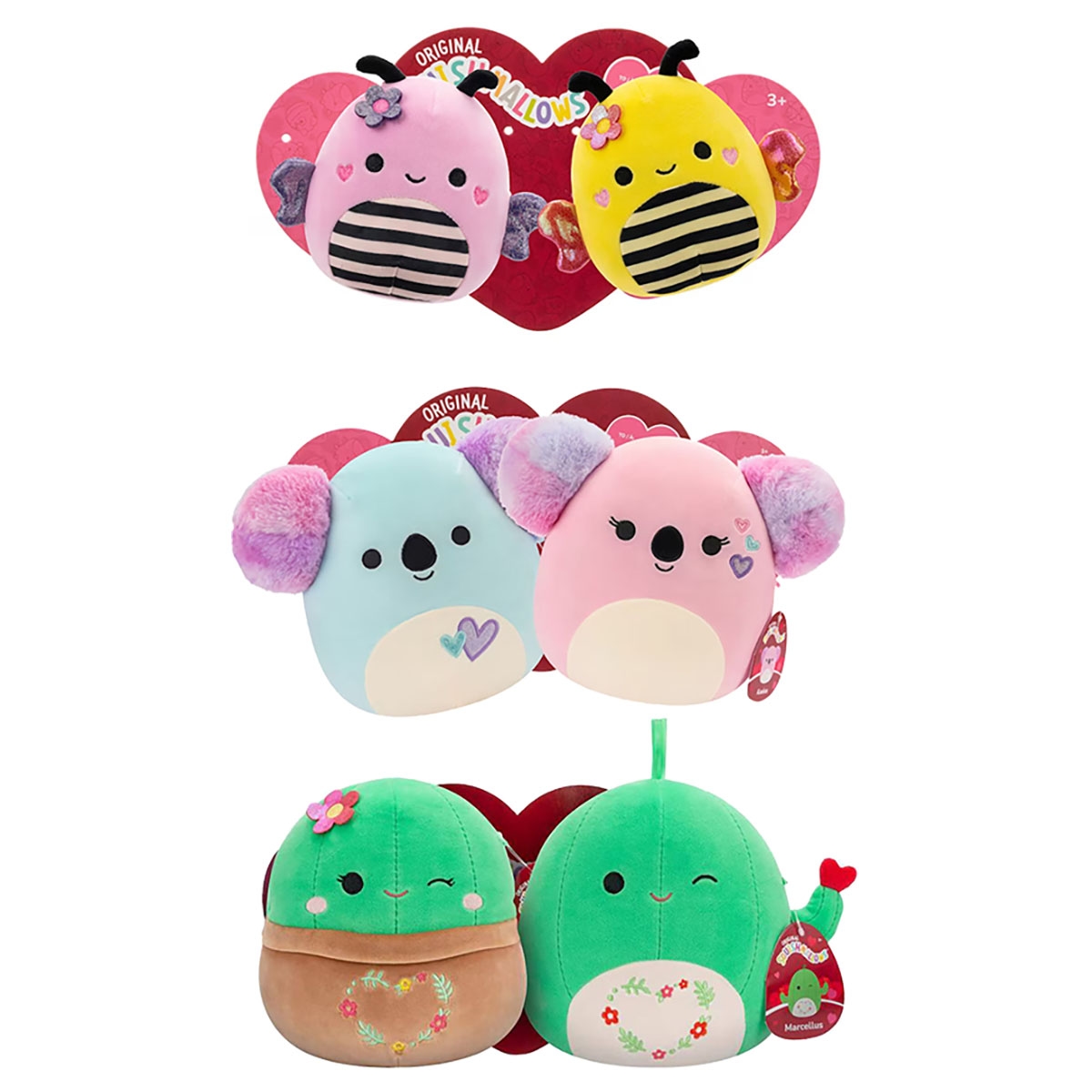 Squishmallows 7.5″ Cactus & Marcelluis Assorted Plush Toy Unisex, 3-4 Years, Pack of 2