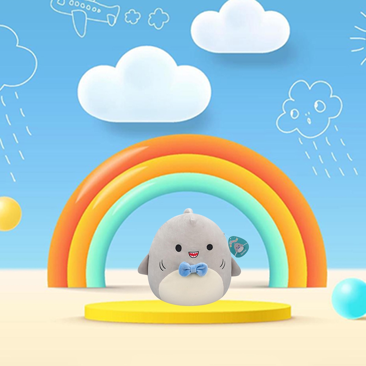 Squishmallows 7.5″ Gordon the Shark Plush Toy Unisex, 3-4 Years