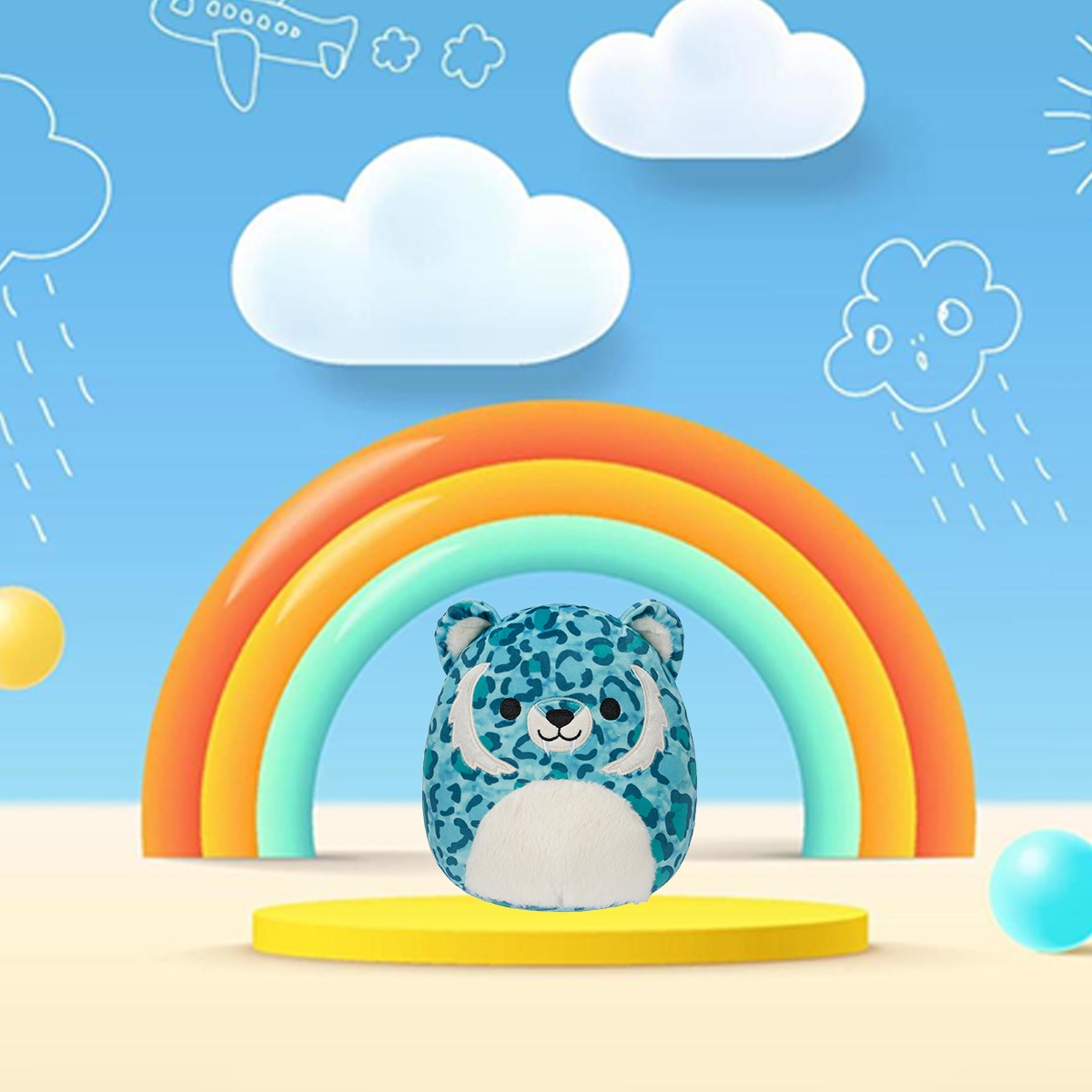 سكويشمالوز لعبة محشوة 7.5 إنش، غريفين النمر ذو الأسنان السيفية، للجنسين، من عمر 3 إلى 4 سنوات