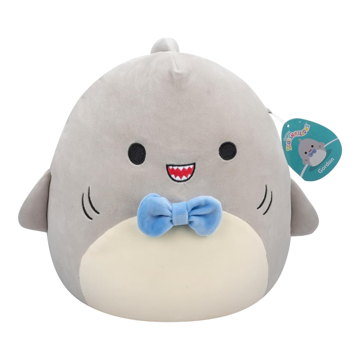 Squishmallows 7.5" Gordon The Grey Shark with Blue Bowtie Plush Unisex, 3-4 Years
