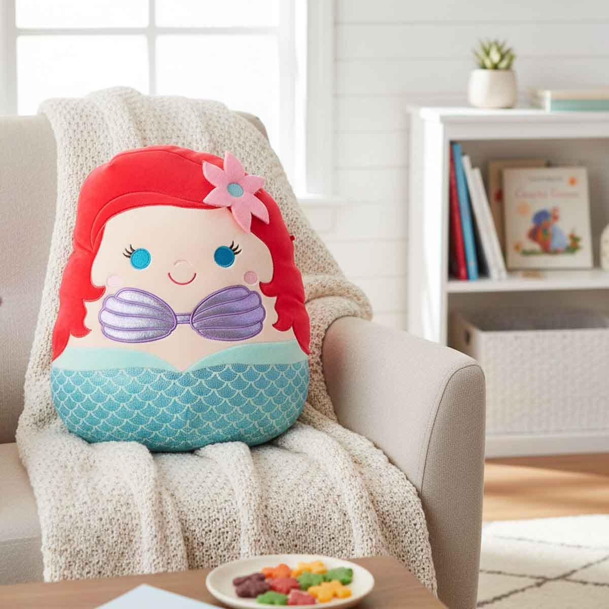 سكويشميلوز لعبة محشوة ديزني الأميرة أرييل 8 إنش للجنسين، 3-4 سنوات