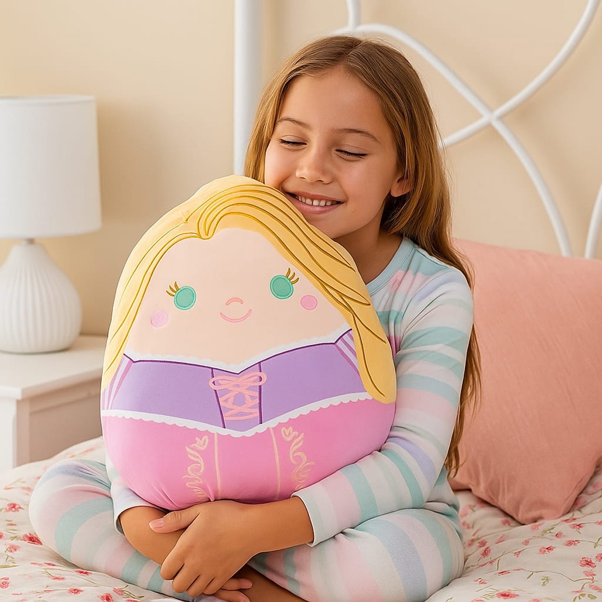Squishmallows 8″ Disney Princess Rapunzel Plush Toy Unisex, 3-4 Years