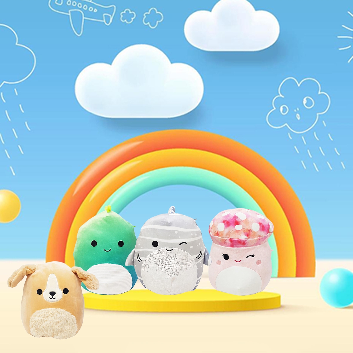 Squishmallows 8″ Gudetama Assorted Plush Toy Unisex, 3-4 Years