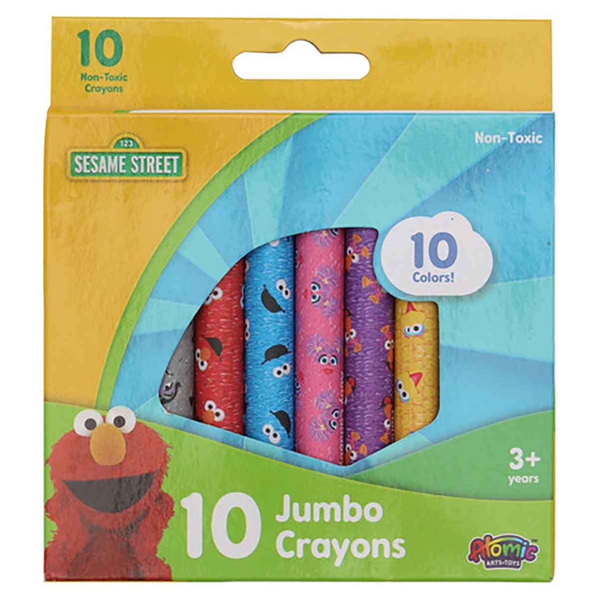 Sesame Street 10-Colours Jumbo Crayons Unisex, 3-4 Years