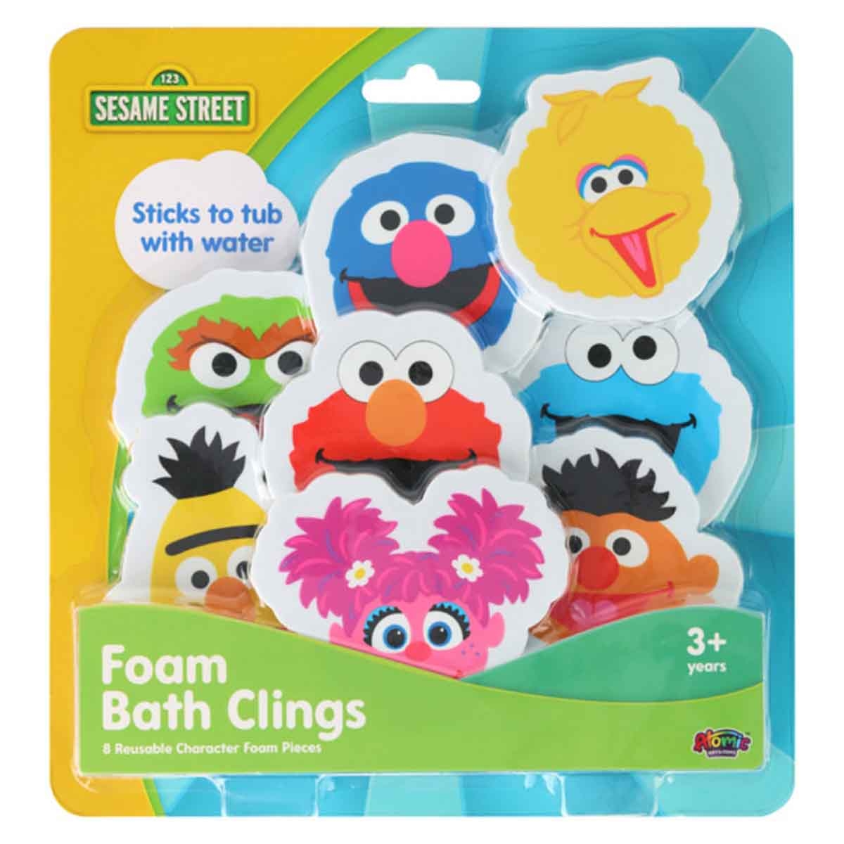 Sesame Street 8-Piece Foam Bath Cling Stickers Unisex, 3-4 Years