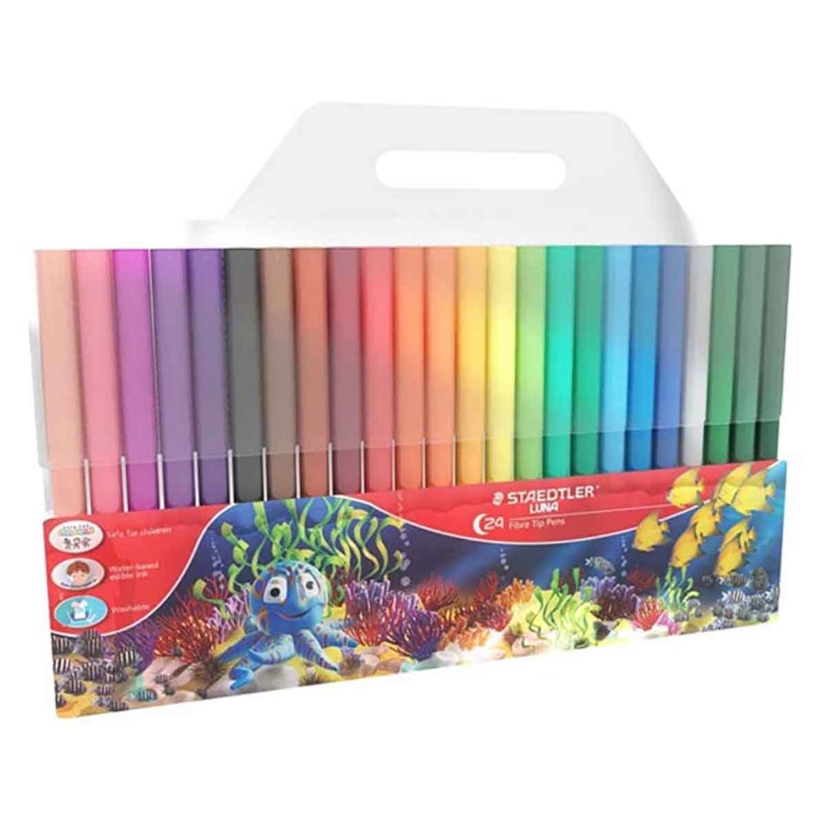 ستيدلر أقلام ليفية لونا مجموعة من 24 (3-4 سنوات)