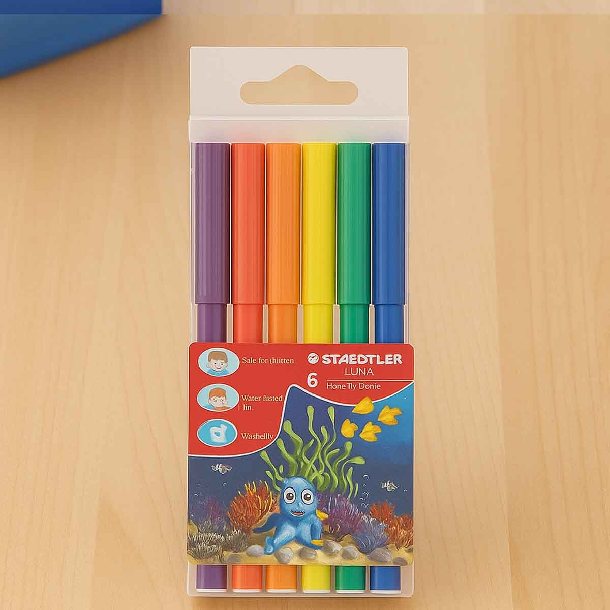ستيدلر أقلام ليفية لونا مجموعة من 6 (3-4 سنوات)