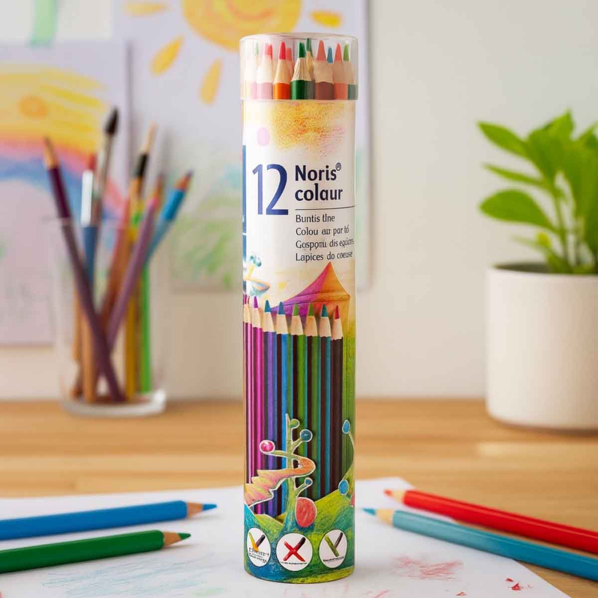 ستيدلر أقلام تلوين نوريس أسطوانية مجموعة من 12 (3-4 سنوات)