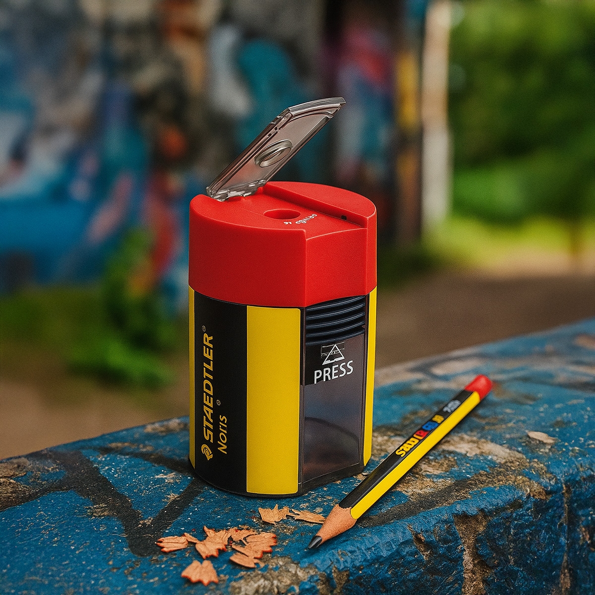 ستيدلر مبراة نوريس بغطاء بثقب واحد