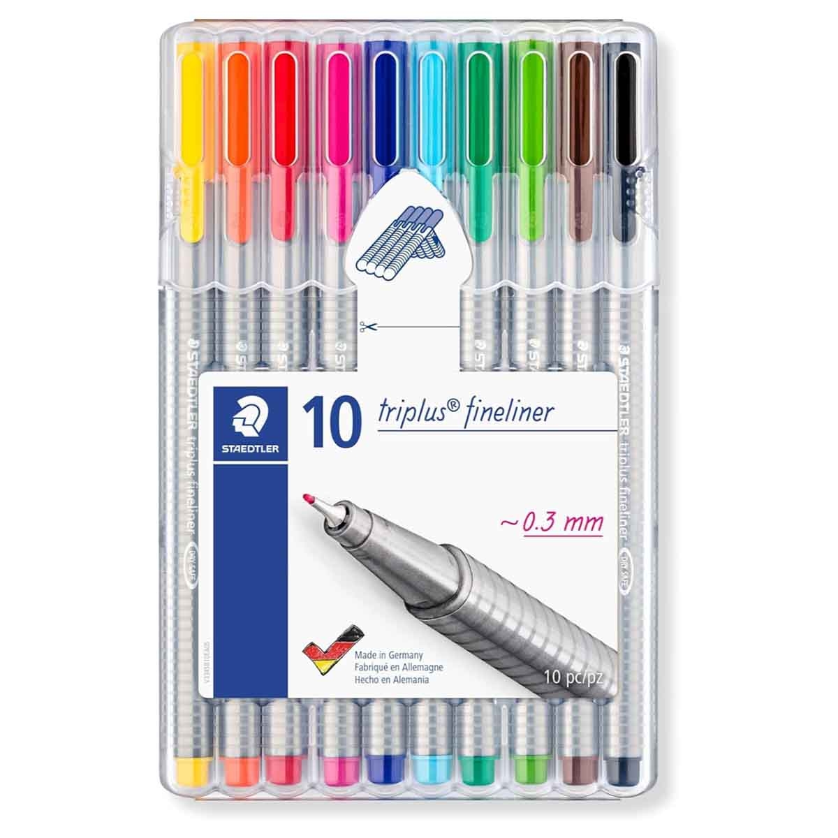 Staedtler Triplus Fineliner Tip Pen Unisex, 3-4 Years, Pack of 10