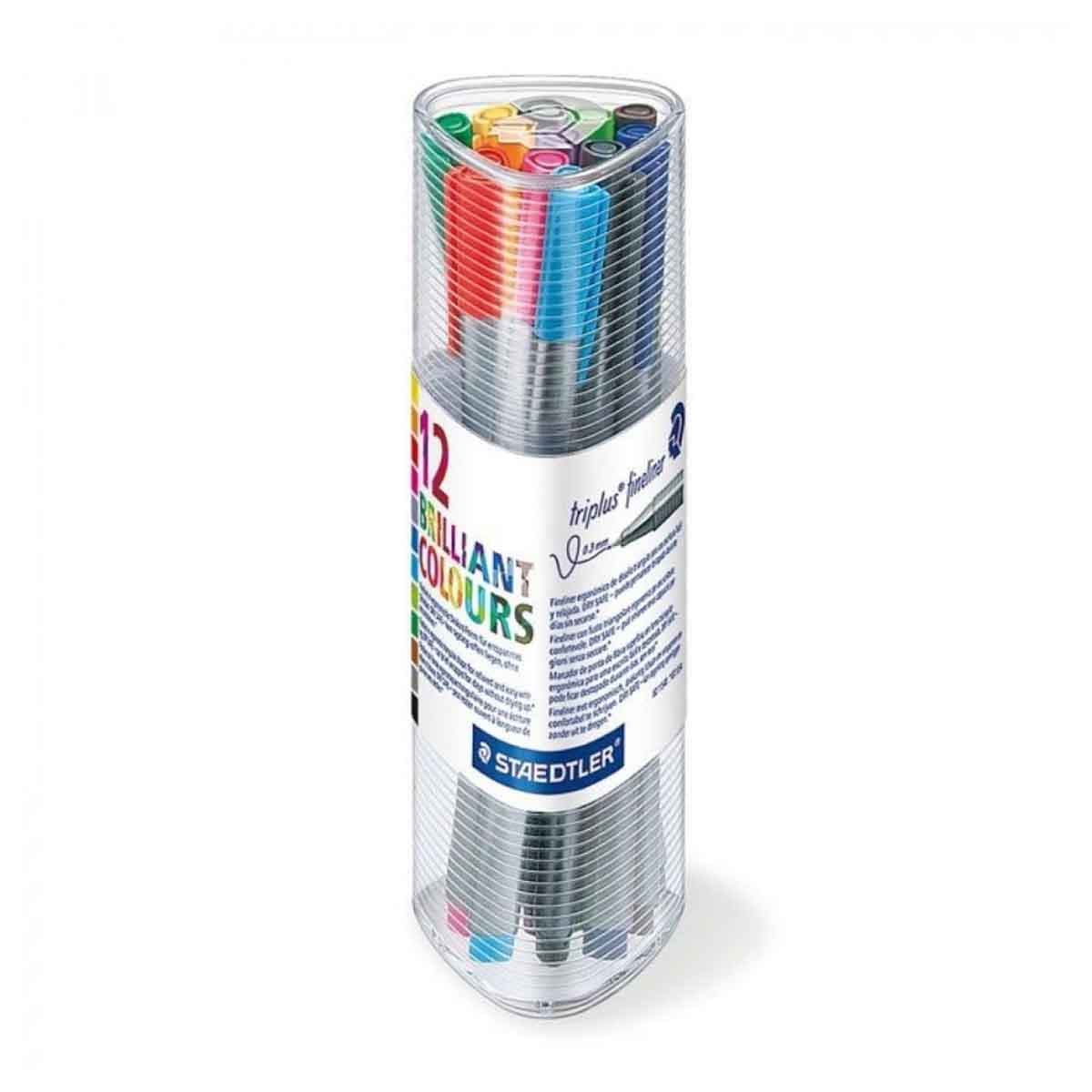 Staedtler Triplus Fineliner Tip Pen Unisex, 3-4 Years, Pack of 12