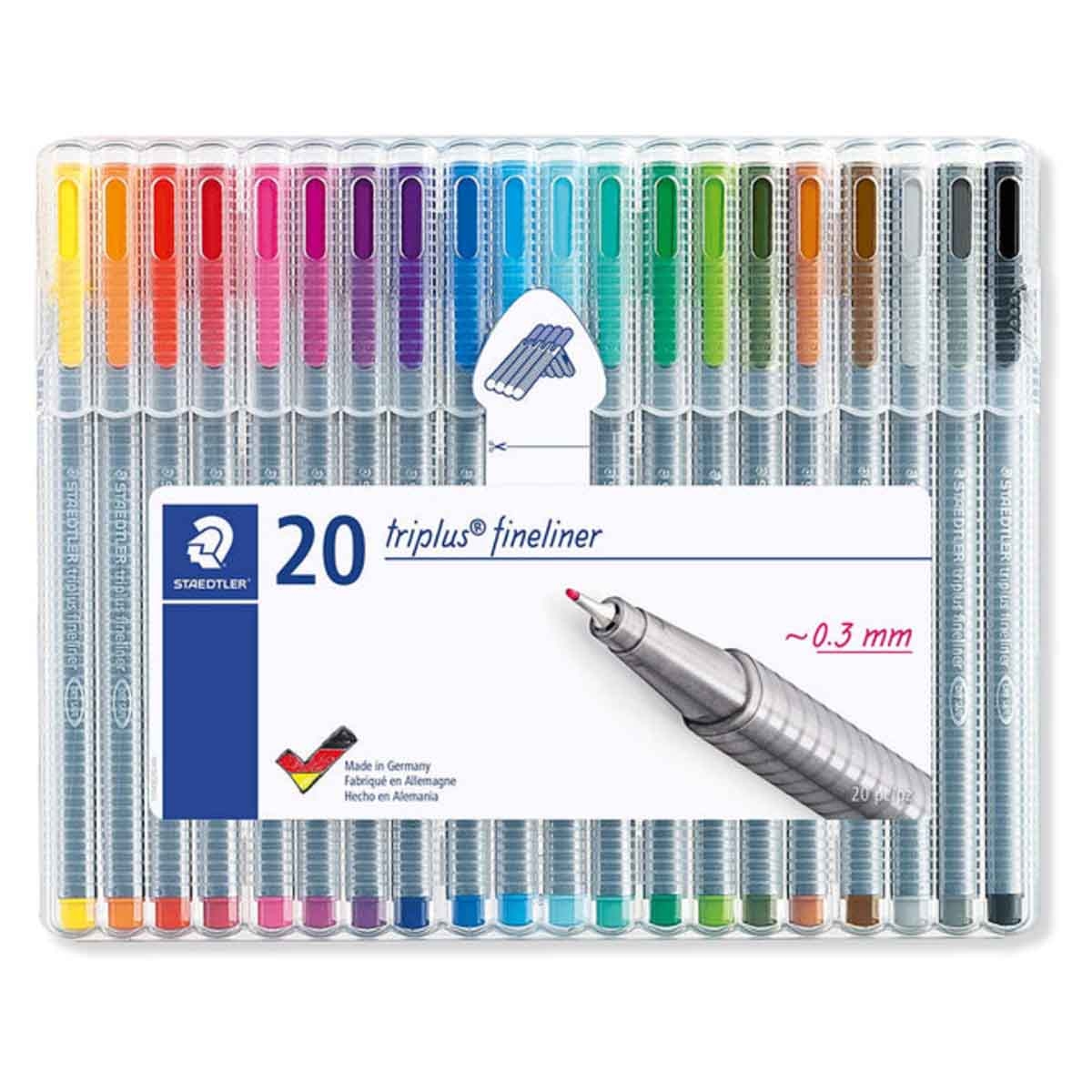 Staedtler Triplus Fineliner Tip Pen Unisex, 3-4 Years, Pack of 20